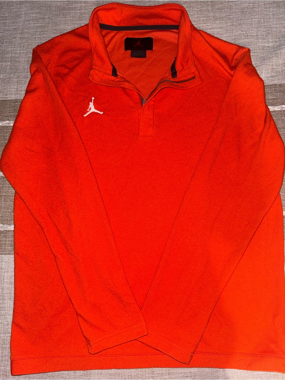 Jordan Bright Orange Quarter-Zip Pullover with White Jumpman